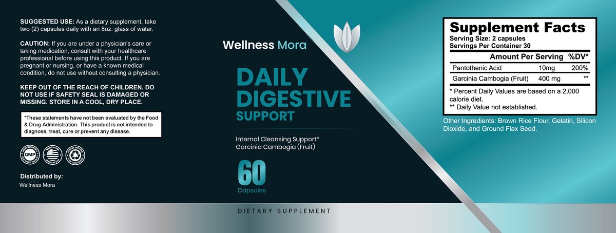 Daily Digestive Support Capsules 30 Days Supply supplement facts