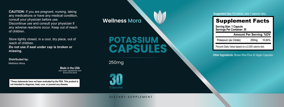 Potassium Capsules 30 Days Supply supplement facts